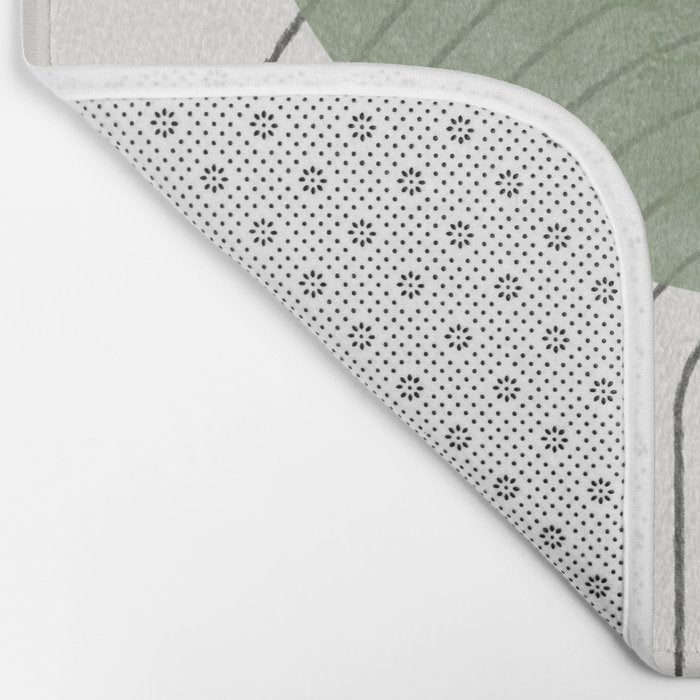 Mid century Green Moon Shape  Bath Mat Gallery Image 2