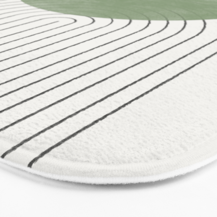 Mid century Green Moon Shape  Bath Mat Gallery Image 3