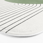 Mid century Green Moon Shape  Bath Mat Gallery Image 3