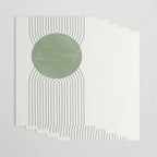 Mid century Green Moon Shape  Wrapping Paper Gallery Image 3