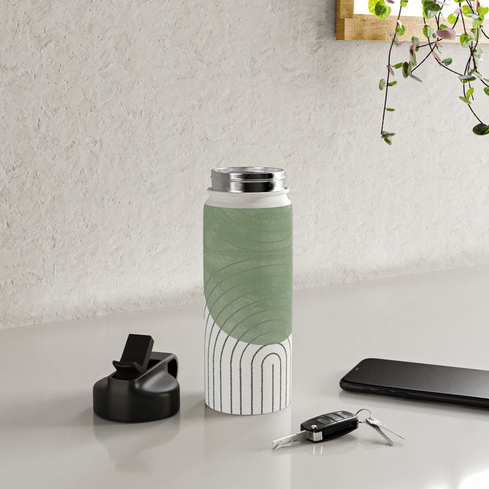 Mid century Green Moon Shape  Water Bottle Gallery Image 5