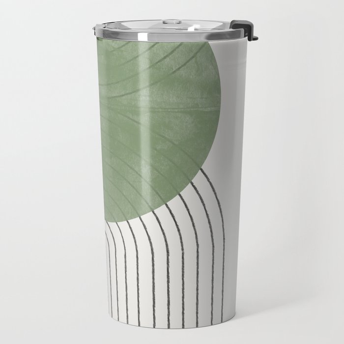 Mid century Green Moon Shape  Travel Mug Gallery Image 2