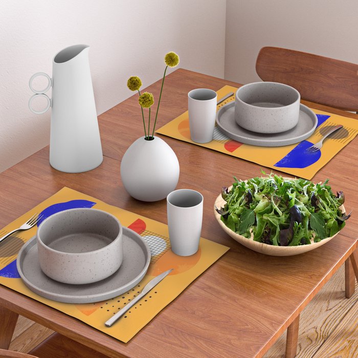 Mid-century shapes abstract no7 Placemat Gallery Image 2