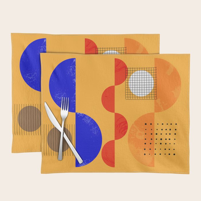 Mid-century shapes abstract no7 Placemat Gallery Image 1