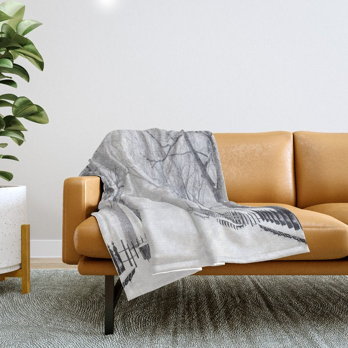Snowy Park Throw Blanket Gallery Image 1