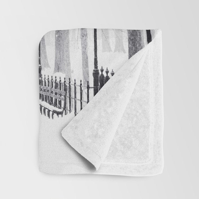 Snowy Park Throw Blanket Gallery Image 3