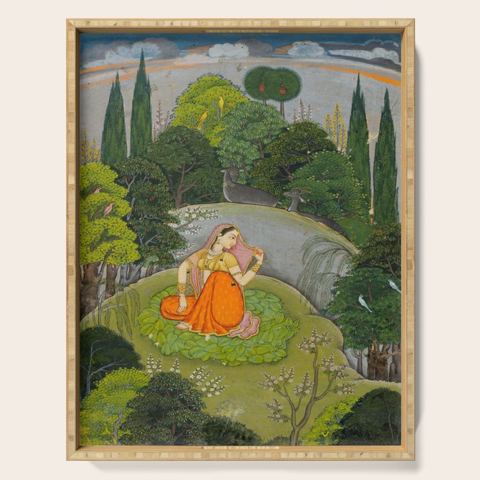 Indian Miniature Painting  Serving Tray Gallery Image 1
