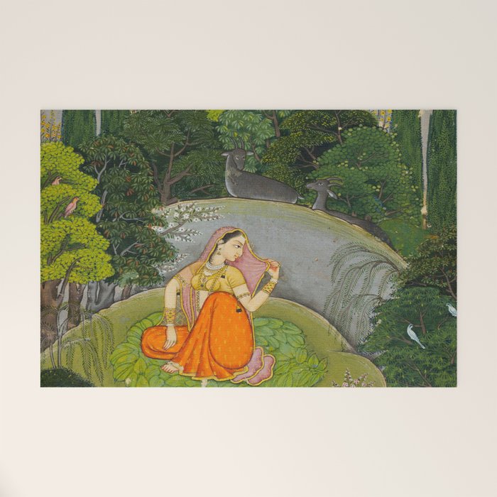 Indian Miniature Painting  Welcome Mat Gallery Image 1