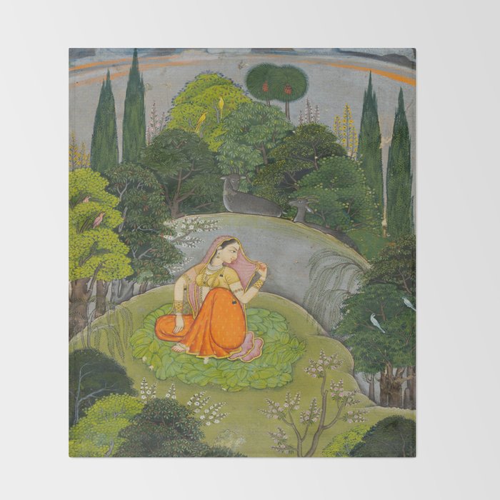 Indian Miniature Painting  Throw Blanket Gallery Image 2