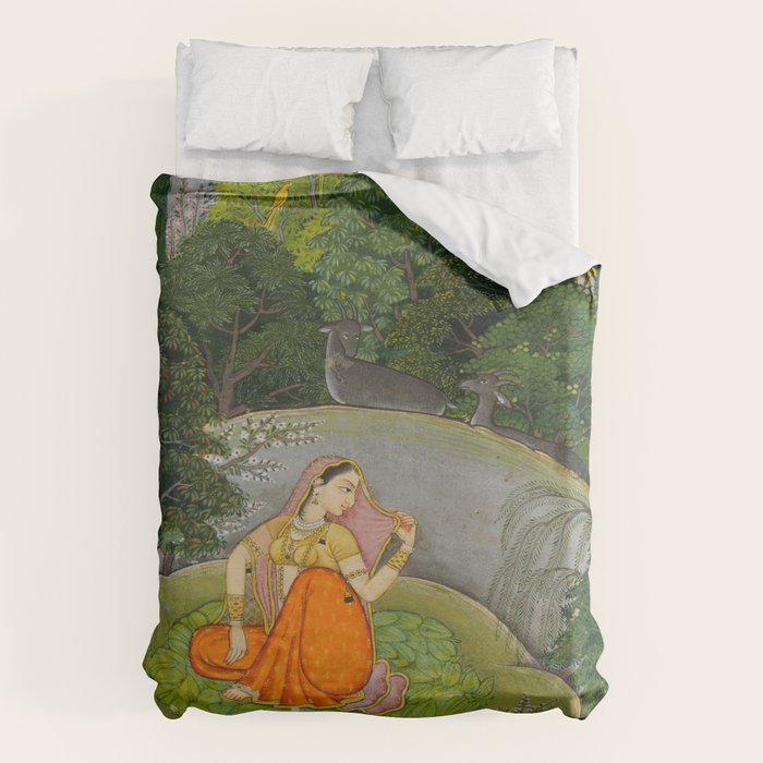 Indian Miniature Painting  Duvet Cover Gallery Image 1