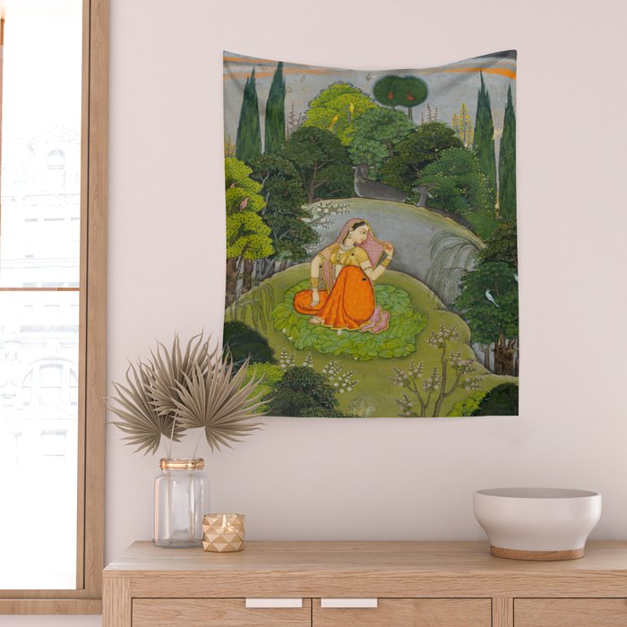 Indian Miniature Painting  Wall Tapestry Gallery Image 2