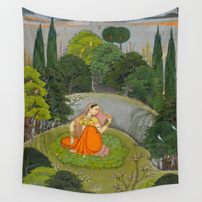 Indian Miniature Painting  Wall Tapestry Gallery Image 1