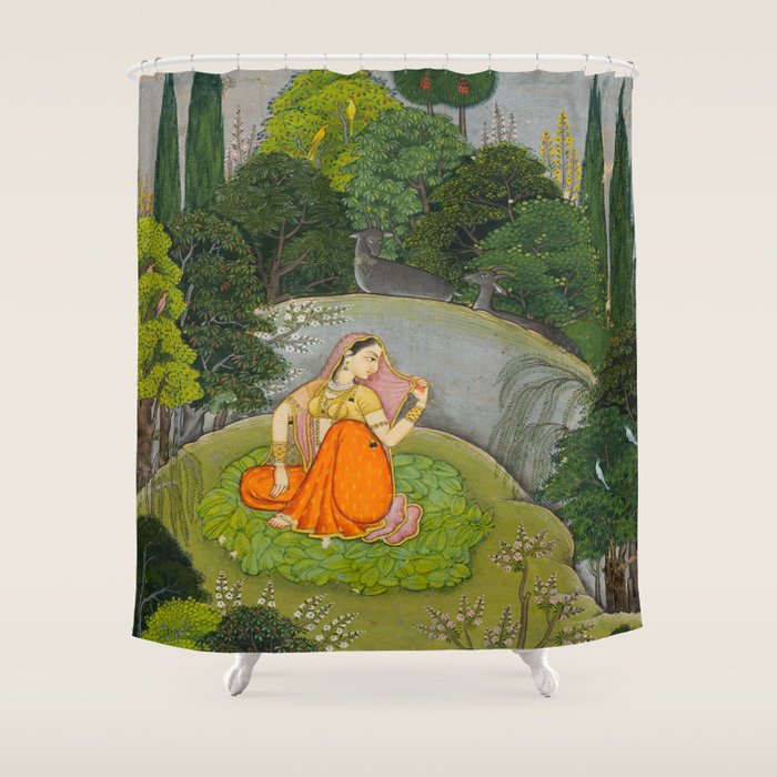 Indian Miniature Painting  Shower Curtain Gallery Image 1