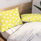 Patterned Geometric Shapes CLVI Bright Yellow Pillow Sham Gallery Image 2