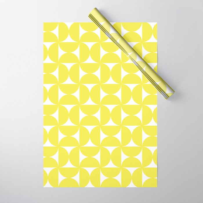 Patterned Geometric Shapes CLVI Bright Yellow Wrapping Paper Gallery Image 1