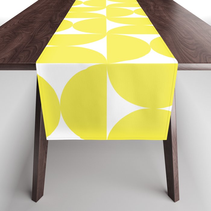 Patterned Geometric Shapes CLVI Bright Yellow Table Runner Gallery Image 1