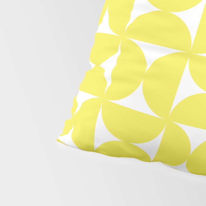 Patterned Geometric Shapes CLVI Bright Yellow Pillow Sham Gallery Image 4