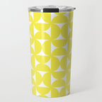 Patterned Geometric Shapes CLVI Bright Yellow Travel Mug Gallery Image 1