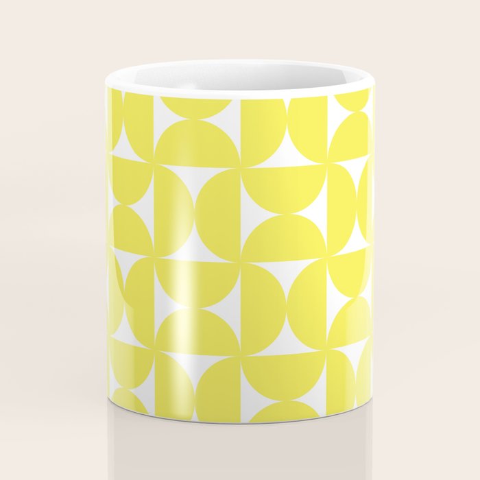 Patterned Geometric Shapes CLVI Bright Yellow Coffee Mug Gallery Image 4