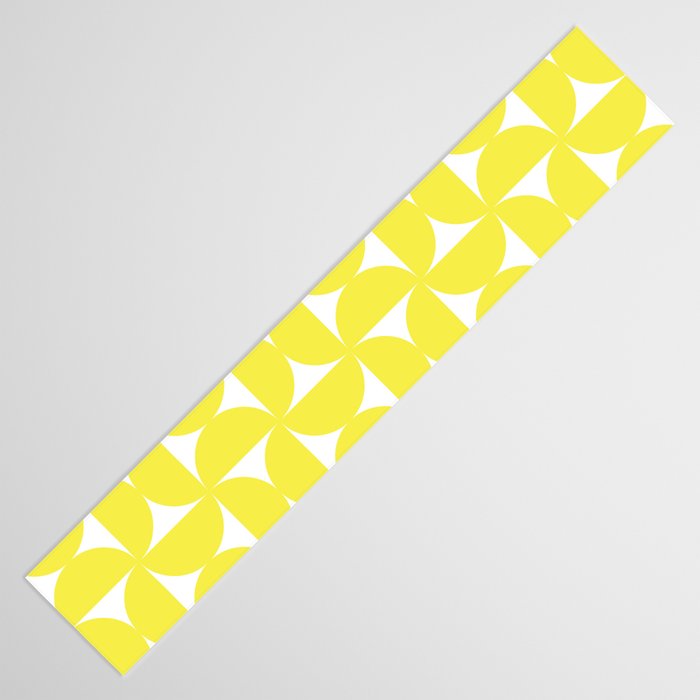 Patterned Geometric Shapes CLVI Bright Yellow Table Runner Gallery Image 3