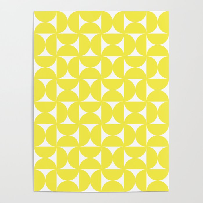 Patterned Geometric Shapes CLVI Bright Yellow Poster Gallery Image 4