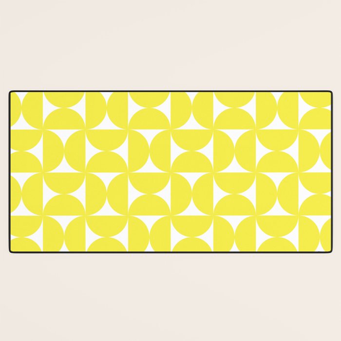 Patterned Geometric Shapes CLVI Bright Yellow Desk Mat Gallery Image 3