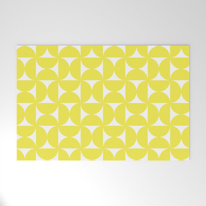 Patterned Geometric Shapes CLVI Bright Yellow Welcome Mat Gallery Image 1