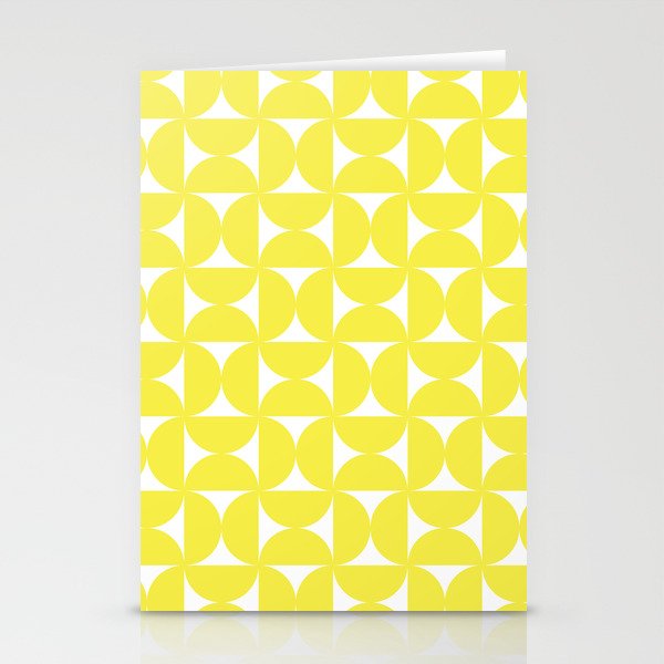 Patterned Geometric Shapes CLVI Bright Yellow Stationery Card Gallery Image 1