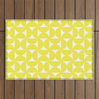 Patterned Geometric Shapes CLVI Bright Yellow Outdoor Rug Gallery Image 1