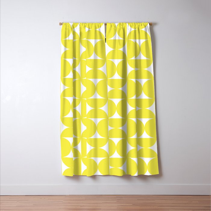 Patterned Geometric Shapes CLVI Bright Yellow Window Curtain Gallery Image 3