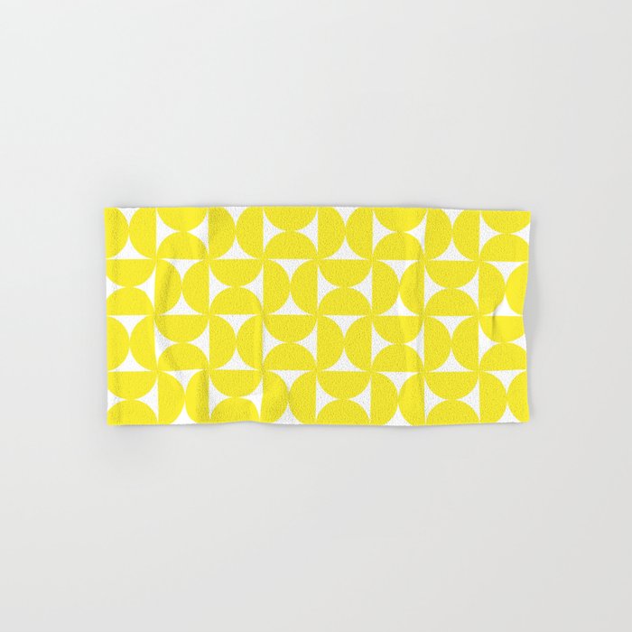 Patterned Geometric Shapes CLVI Bright Yellow Bath Towel Gallery Image 1