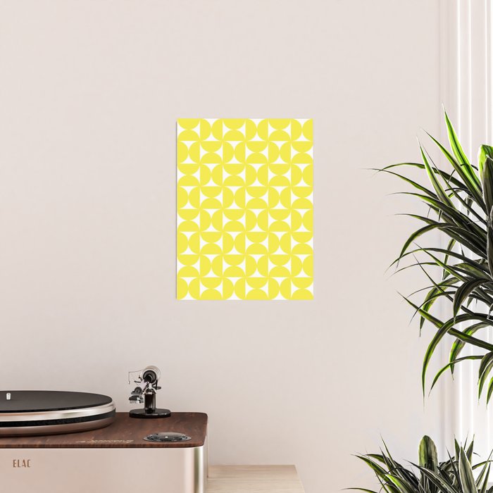 Patterned Geometric Shapes CLVI Bright Yellow Poster Gallery Image 2