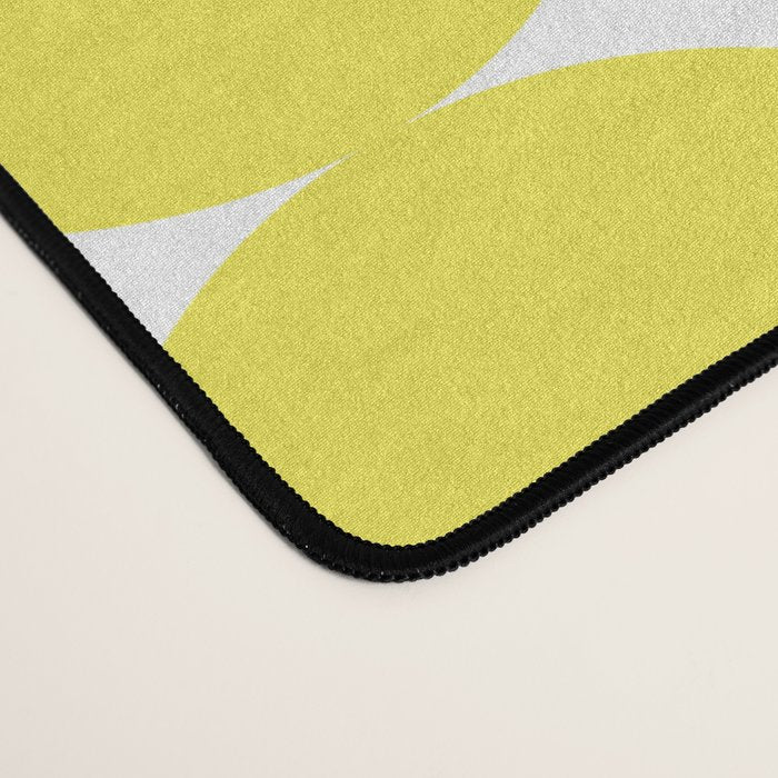 Patterned Geometric Shapes CLVI Bright Yellow Desk Mat Gallery Image 4