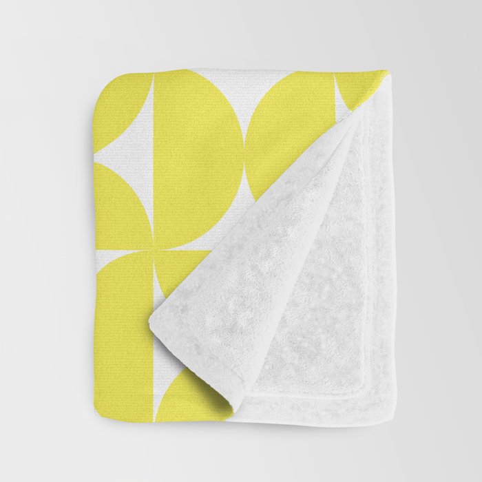 Patterned Geometric Shapes CLVI Bright Yellow Throw Blanket Gallery Image 3