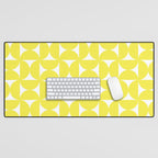 Patterned Geometric Shapes CLVI Bright Yellow Desk Mat Gallery Image 1