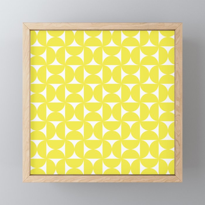 Patterned Geometric Shapes CLVI Bright Yellow Mini Art Print Gallery Image 1