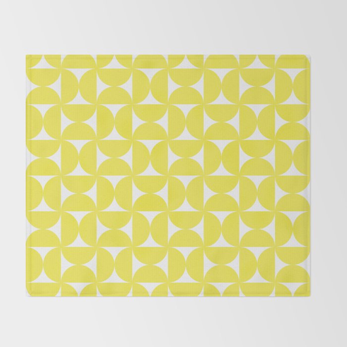 Patterned Geometric Shapes CLVI Bright Yellow Throw Blanket Gallery Image 2