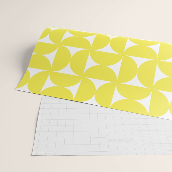 Patterned Geometric Shapes CLVI Bright Yellow Wrapping Paper Gallery Image 2