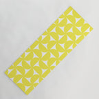 Patterned Geometric Shapes CLVI Bright Yellow Yoga Mat Gallery Image 1