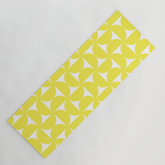 Patterned Geometric Shapes CLVI Bright Yellow Yoga Mat Gallery Image 1