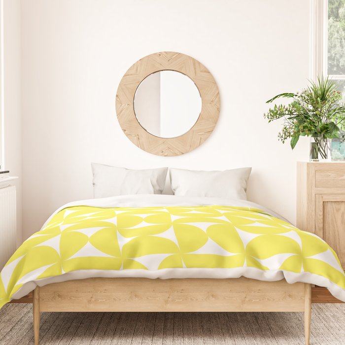 Patterned Geometric Shapes CLVI Bright Yellow Duvet Cover Gallery Image 3
