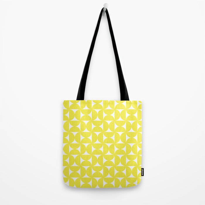 Patterned Geometric Shapes CLVI Bright Yellow Tote Bag Gallery Image 2
