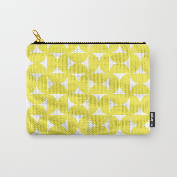 Patterned Geometric Shapes CLVI Bright Yellow Carry All Pouch Gallery Image 1