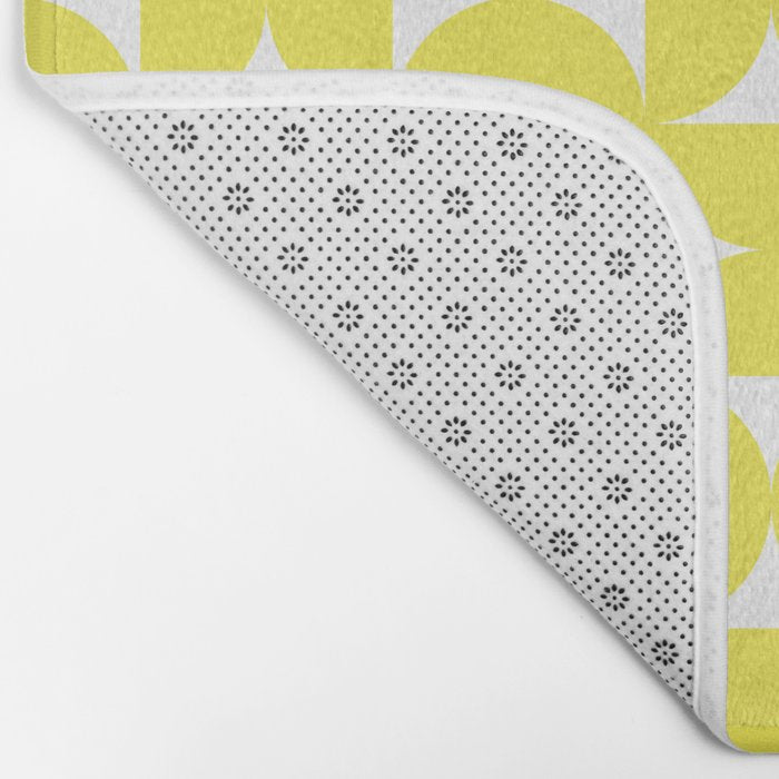 Patterned Geometric Shapes CLVI Bright Yellow Bath Mat Gallery Image 2