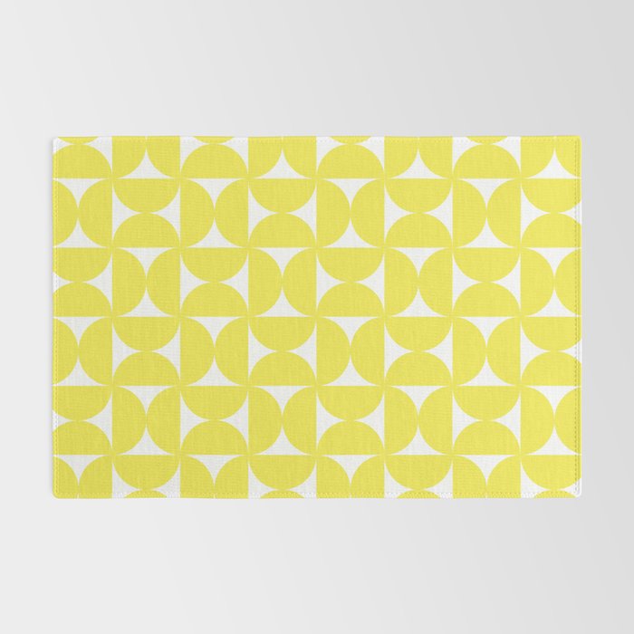 Patterned Geometric Shapes CLVI Bright Yellow Rug Gallery Image 2