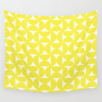 Patterned Geometric Shapes CLVI Bright Yellow Wall Tapestry Gallery Image 4
