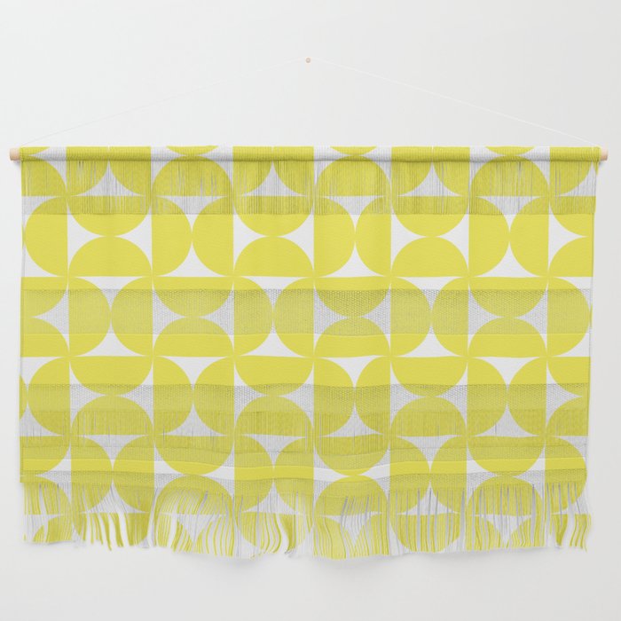 Patterned Geometric Shapes CLVI Bright Yellow Wall Hanging Gallery Image 1