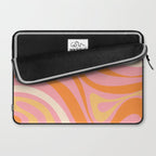New Groove Retro Swirl Abstract Pattern in Pink, Orange, Yellow, and Cream Laptop Sleeve Gallery Image 2