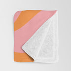 New Groove Retro Swirl Abstract Pattern in Pink, Orange, Yellow, and Cream Throw Blanket Gallery Image 3