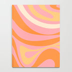 New Groove Retro Swirl Abstract Pattern in Pink, Orange, Yellow, and Cream Notebook Gallery Image 4